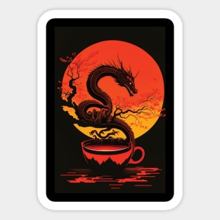 Dragon in the Tea Cup Sticker